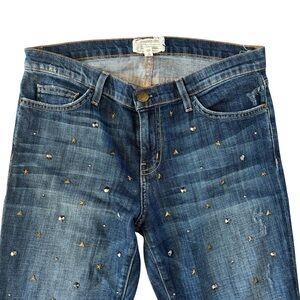 Current Elliott The Ankle Skinny Cheville Jean Size 29 Gold Embellishments